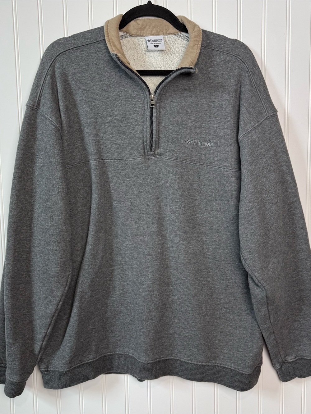 Columbia Hart Mountain II Half Zip Fleece Pullover Gray Men’s Large Warm Lined